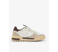 Lacoste Slam Break Leather Lace Up Trainers Brown Mix