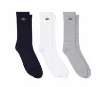 Lacoste Sport 3 Pack High Cut Socks Grey/White/Navy