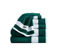 Lacoste Sport Stripe 6-Piece Luxury Cotton Towel Set - Made with 100% Soft Supima Cotton, Absorbent & Quick-Drying, Includes 2 Bath Towels, 2 Hand Towels, 2 Washcloths, Croc Green