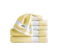 Lacoste Sport Stripe 6-Piece Luxury Cotton Towel Set - Made with 100% Soft Supima Cotton, Absorbent & Quick-Drying, Includes 2 Bath Towels, 2 Hand Towels, 2 Washcloths, Yellow