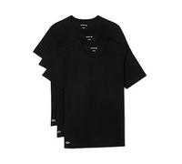 Lacoste Standard Fit 3 Pack T-Shirts, Black, Size M, Men Black