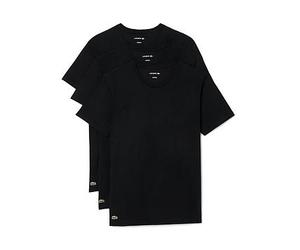 Lacoste Standard Fit 3 Pack T-Shirts, Black, Size M, Men Black