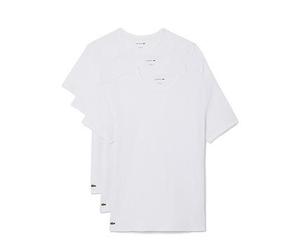 Lacoste Standard Fit 3 Pack T-Shirts, White, Size S, Men White