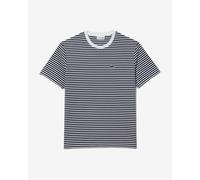 Lacoste Stripe Color Short Sleeve T-shirt Navy Blue White - XS