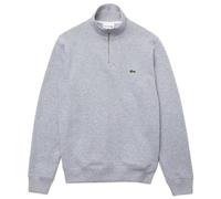 Men's Lacoste Ribbed Half Zip Sweatshirt - Grey/Grey, Grey/Grey XS
