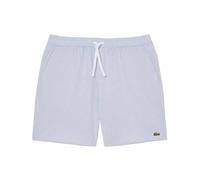 Lacoste Swim Shorts Mens Striped Mid Length Short in White / Light Blue