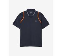 Lacoste Tennis × Daniil Medvedev Short Sleeve Polo Shirt Navy Blue Orange - XS