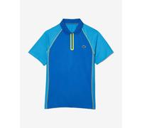 Lacoste Tennis Half Zip Short Sleeve Polo Shirt Blue Green - S