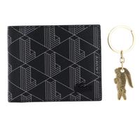 LACOSTE The Blend Billfold Key Ring Box M Monogram Noir Gris