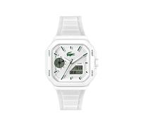 Lacoste Three Hand Quartz Movement Watch Blue LC33 Square Collection with Blue Silicone Bracelet - 2011504