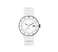 Lacoste Three Hand Quartz Movement Watch for Men LACOSTE.12.12 Scuba Collection with White Silicone Bracelet - 2011415
