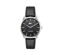 Lacoste Three Hand Quartz Movement Watch for Men Lisbon Collection with Black Leather Strap - 2011372
