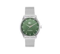 Lacoste Three Hand Quartz Movement Watch for Men Lisbon Collection with Silver Stainless Steel Mesh Bracelet - 2011374