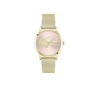 Lacoste Three Hand Quartz Movement Watch for Women CROCODELLE Collection with Gold Colored Stainless Steel Mesh Bracelet - 2001418