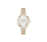 Lacoste Three Hand Quartz Movement Watch for Women RIGA Collection with Carnation Gold Colored Stainless Steel Mesh Bracelet - 2001400