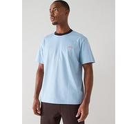 Lacoste Tipped Contrast Classic Fit T-Shirt- Light Blue, Light Blue, Size L, Men Light Blue