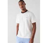 Lacoste Tipped Contrast Classic Fit T-Shirt- White, White, Size M, Men White