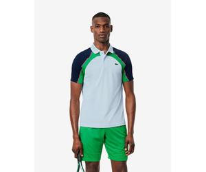Lacoste Ultra Dry Colour-Block Tennis Polo short sleeve blue green - L