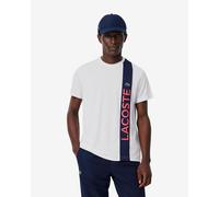 Lacoste Ultra Dry Print Branding short sleeve T-shirt white blue red - S