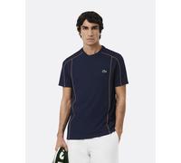 Lacoste Ultra Dry Trim Accent Sport Short Sleeve T-Shirt Blue Orange - S