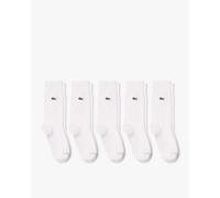 Lacoste Mens 5-Pack High-Cut Organic Cotton Socks - White - Size UK 5.5-8