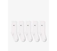 Lacoste Mens 5-Pack High-Cut Organic Cotton Socks - White - Size UK 5.5-8