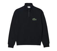 (XXS, Black) Lacoste Unisex Adult Quarter Zip Loose Sweatshirt