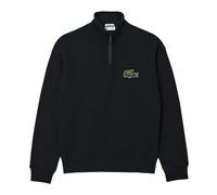 Lacoste Unisex Adult Quarter Zip Loose Sweatshirt - Black - XXS - Black - 100% Mixed