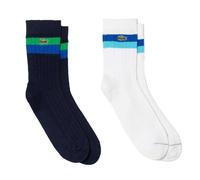 Lacoste Unisex Adult Striped High Cut Cotton Socks (Pack of 2) - Multicoloured - Multicoloured - 1.5 UK-4.5 UK