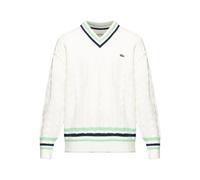 Lacoste V-neck cable-knit jumper - White 6