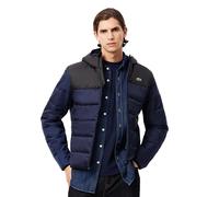 Lacoste Water-Repellent Quilted Puffer Jacket, Navy Black, Hooded Design with Front Zip Closure, Lightweight Winter Outerwear (UK, Alpha, L, Regular, Regular, Navy)