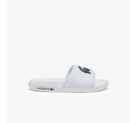 Lacoste Womens Croco Dualsite Sliders in White - Size UK 3