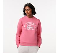 Lacoste Womens Fit Organic Cotton Fleece Sweatshirt in Pink - Size 14 UK