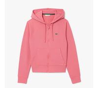 Lacoste Womens Fleece Zip-Up Hoodie in Pink Cotton - Size 8 UK