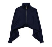 Lacoste Womens Full Zip Crop Sweatshirt - Navy - 10 UK - Navy - 95% Polyester/5% Spandex