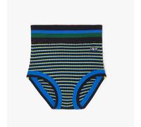 Lacoste Womens Goop Ribbed Knit Shorts in Blue Textile - Size 8 UK