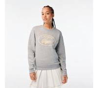 LACOSTE Womens Grey Loose Fit Fleece Sweatshirt UK 10 (38) BNWT Ref C2717