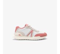 Lacoste Womens L-Spin Deluxe Trainers in White pink Leather (archived) - Size UK 7.5