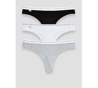 Lacoste Womens Lacoste Branded Waistband Stretch Thongs 3 Pack, Multi, Size L, Women Print