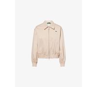 Lacoste Womens Lacoste Logo-Patch Cotton Blouson Jacket Beige S