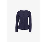 Lacoste Womens Lacoste Slim-Fit Pointelle-Knit Cotton Cardigan Navy M