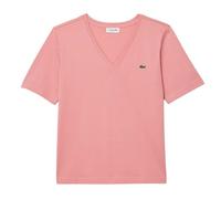 Lacoste Womens/Ladies Cotton V Neck Relaxed Fit T-Shirt - Pink - Pink - 6 UK