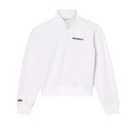 Lacoste Womens/Ladies Quarter Zip Relaxed Fit Sweatshirt - White - 6 UK - White - 85% Cotton/15% Polyester