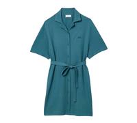 Lacoste Women's Linen Blend Belted Shirt Dress - Green - 12 UK - Green
