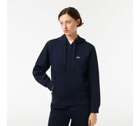 Lacoste Womens Loose Fit Cotton Blend Hoodie in Navy - Size 8 UK