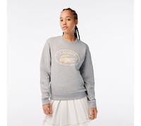 Lacoste Womens Loose Fit Organic Cotton Fleece Sweatshirt in Grey - Size 8 UK