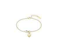 Lacoste Women's LOVE MY CROC Collection Chain Bracelet in Yellow Gold with a Heart Charm - 2040028