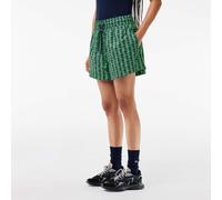Lacoste Womens Monogram Print Bermuda Shorts in Green - Size 8 UK