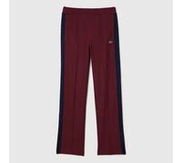 Lacoste Womens Open Hem Woven Joggers in Red Cotton - Size 12 UK