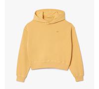Lacoste Womens Oversized Natural Dye Hooded Sweatshirt in Orange Cotton - Size 10 UK